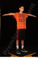  Danior black shorts black sneakers dressed orange t shirt shoes sports standing t poses whole body 0008.jpg